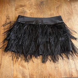 Bebe feather mini skirt